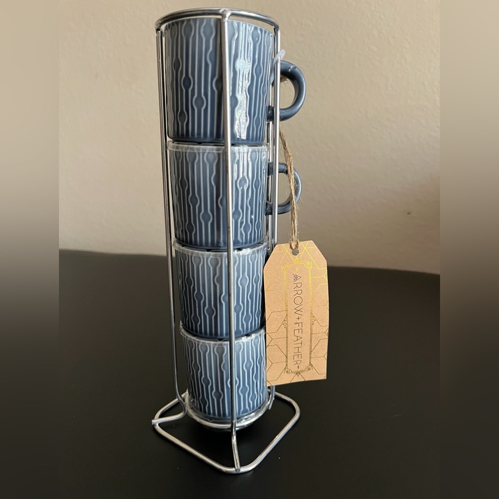NWT Espresso cups stacked blue